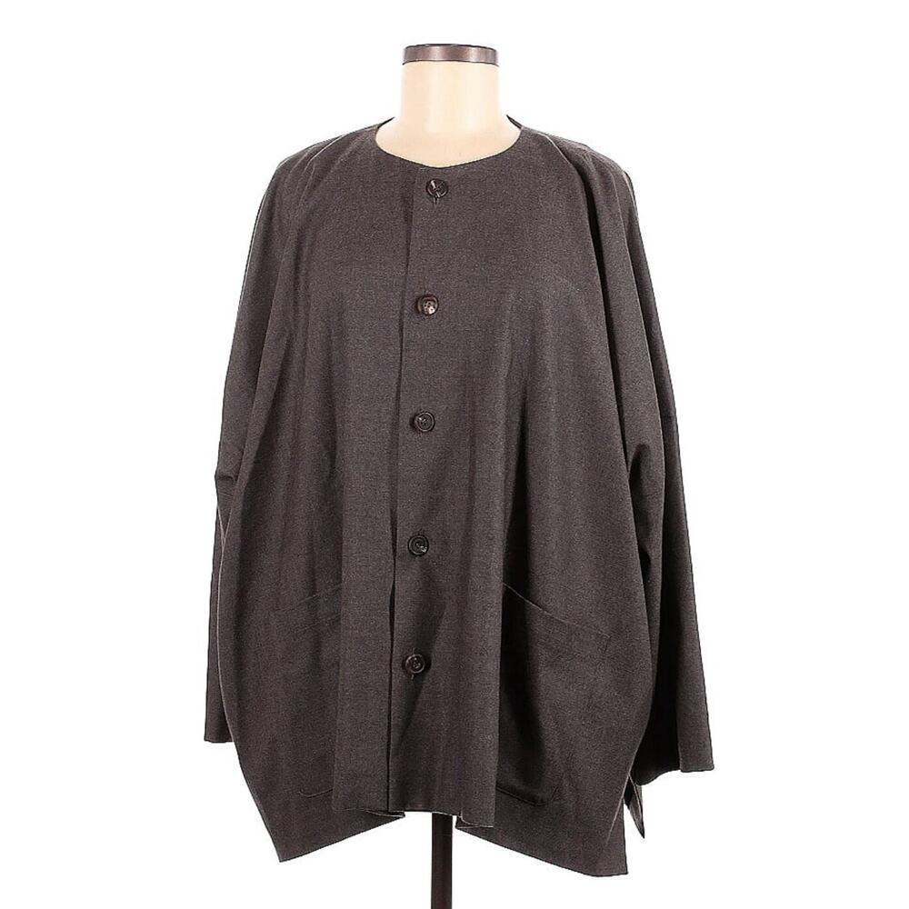 Eskandar Wool Cashmere Coat Oversized Jacket Button Front Boxy Pockets NEW $3895